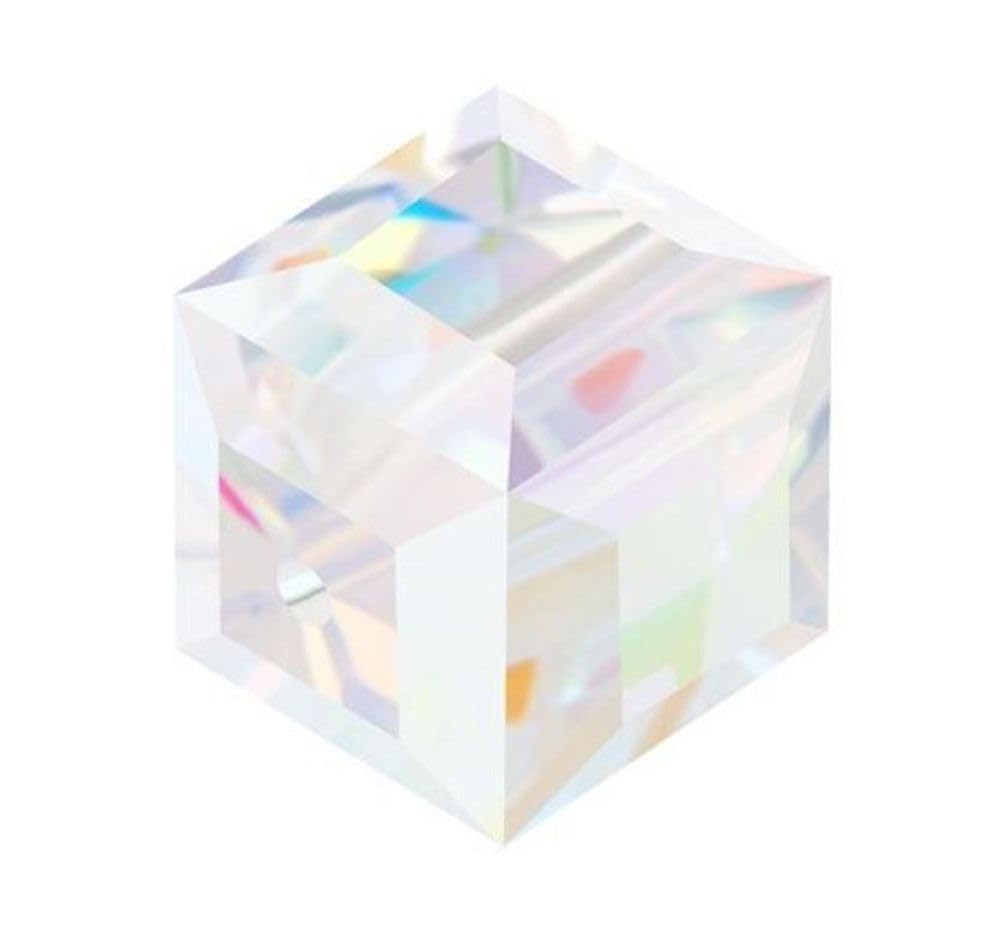 50pcs Austrian 8mm Faceted Loose Cube Crystal Beads Clear AB Compatible with Swarovski Crystals Preciosa 5601 SSC802