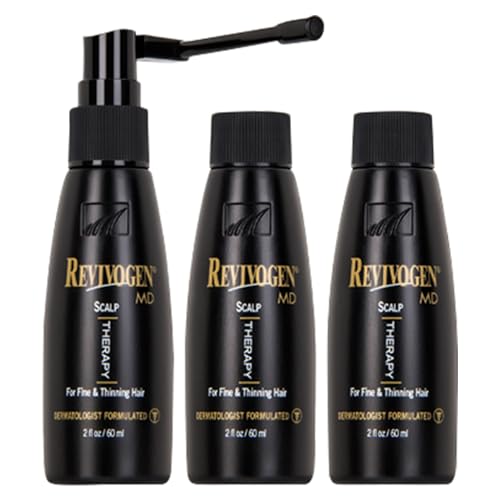 MD Scalp Therapy 3 Month Kit Thinning Hair Solution, Natural DHT Blocker Ingredients, Experience Healthier Hair Growth for Men & Women with Hair Loss, 2 Fl oz, Pack of 3