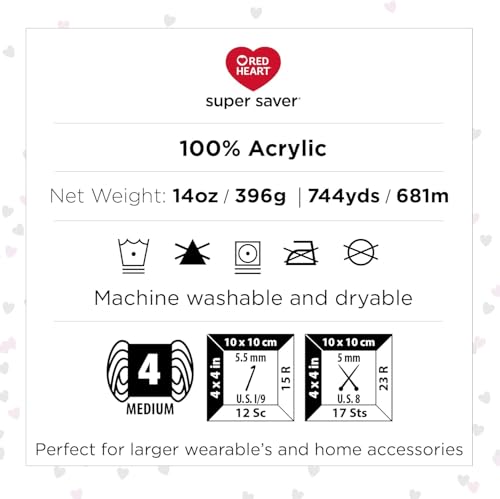 RED HEART E302C.0312 Super Saver Jumbo Yarn, Black