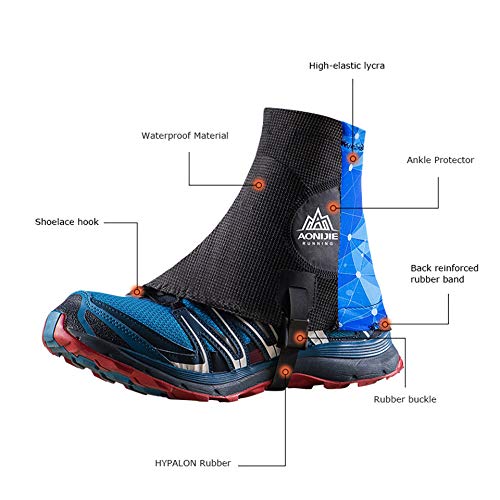 1 Pair Low Trail Running Gaiters Sandproof Ankle Gaiters Lightweight Protective Reflective Shoe Covers for Hiking Walking Marathon