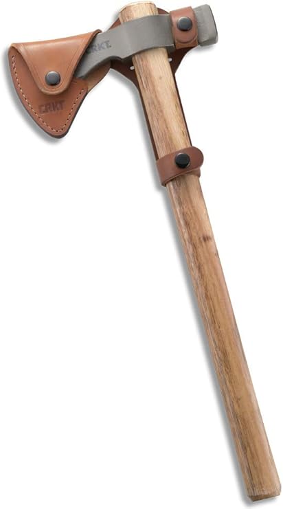 CRKT Woods Chogan Tomahawk Sheath: Full Grained Leather, Multiple Snaps, Belt Loops for Secure Carry of T-Hawk, for Use 2730 D2730