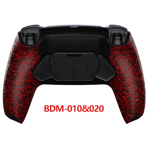 Textured Red Programable RISE4 Remap Kit for PS5 Controller BDM 010 & BDM 020, Upgrade Board & Redesigned Back Shell & 4 Back Buttons for PS5 Controller - Controller NOT Included