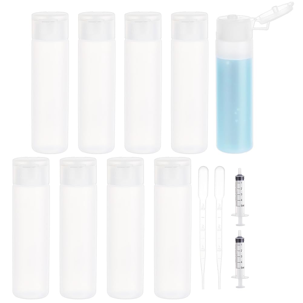 10 Pack 18ml 0.6oz Small Travel Squeeze Bottles Refillable Makeup Foundation Container Travel Essentials Sample Bottles Travel Tubes for Toiletries, Shampoo Toner Cosmetic