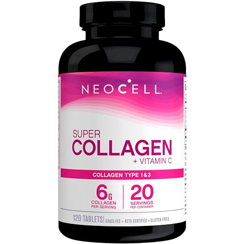 Super Collagen Plus Vitamin C, Skin, Hair and Nails Supplement, Includes Antioxidants, Tablet, 120 Count, 1 Bottle