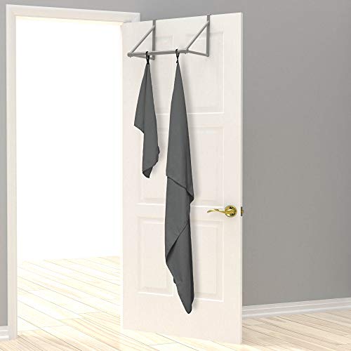 2-Pack Microfiber Fast Drying Travel Gym Towels, Grey, (60''x30'', 24''x15'')
