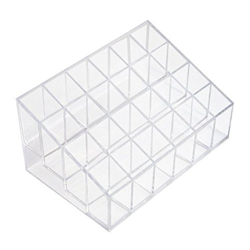 Transparent Cosmetic Makeup Organizer Clear 24 Lattices Lipsticks Cosmetic Lotion Makeup Organizer Storage Display Holder Stand