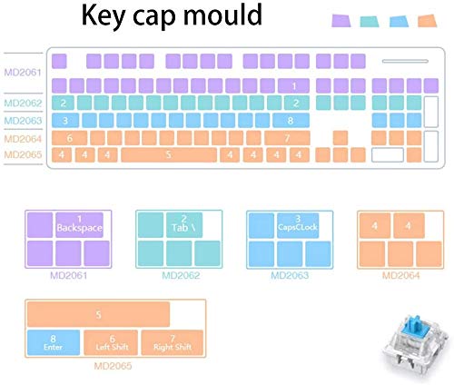 SUJUAN DIY Silicone Keycaps Resin Mold Compatible with Cherry MX Mechanical Gaming Keyboard Crystal Epoxy Molds Handmade Crystal Key Caps Resin Molds Making Tools with Key Puller