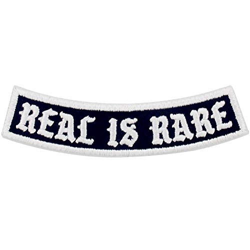 Real is Rare Patch Embroidered Biker Applique Iron On Sew On Emblem