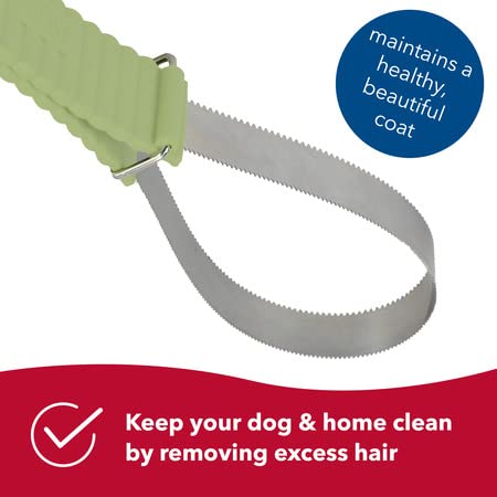 Pet Safari Dual-Sided Dog Shedding Blade - Stainless Steel Grooming Blade for Thick Coats - For Dogs with Short and Long Hair - Medium-Large - 10 x 3.25