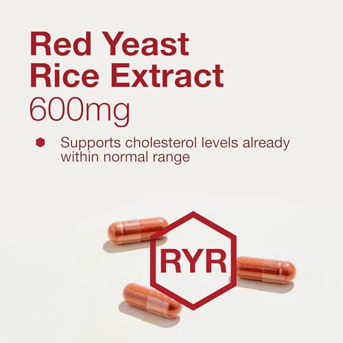 Red Yeast Rice 600 mg - Made with Organic Red Yeast Rice - Dairy Free & Egg Free - 90 Veg Capsules
