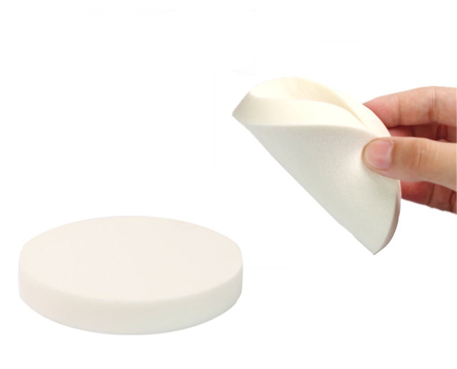 4Pcs White Large Makeup Blender Cosmetic Eye Face Foundation Primer Puff Sponges Uses for Dry and Wet - 3.54 Diameter