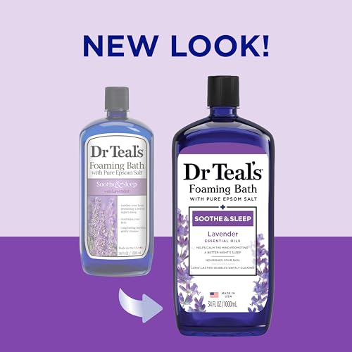 Foaming Bath with Pure Epsom Salt, Soothe & Sleep with Lavender, 34 fl oz (Packaging May Vary)