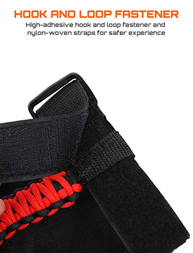 4 x Roll Bar Grab Handles Grip Handle for Jeep Wrangler CJ YJ TJ JK JKU JL JLU & Gladiator JT 1955-2023, Interior Accessories, Black & Red
