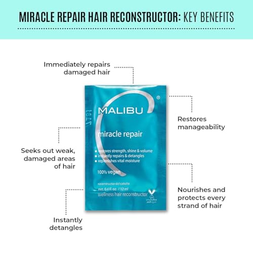 Mini Malibu Rehab Hard Water Wellness - Contains 2 Remedy Packets - At-Home Hair Reconstructor and Mineral Removal Remedy - Sulfate Free Hair Care