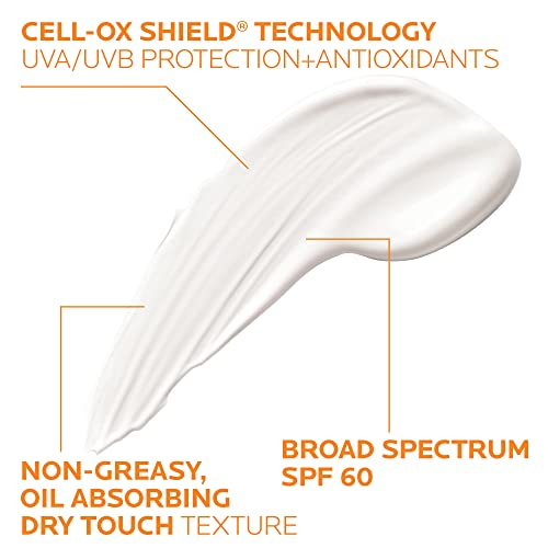Anthelios Clear Skin Sunscreen Dry Touch SPF 60 | Oil Free Sunscreen For Face | Oil Absorbing | Broad Spectrum SPF + Antioxidants | Non-Greasy | Oxybenzone Free | Travel Size Sunscreen