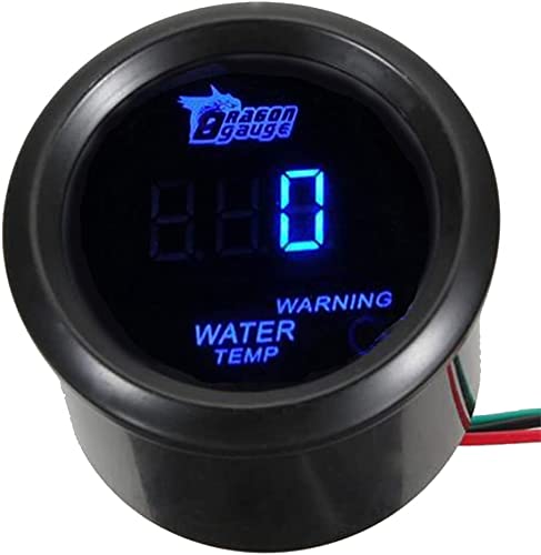 Sixbuys 2 52mm Blue Digital LED Water Temp Temperature Gauge with Sensor Car Renovation Celsius