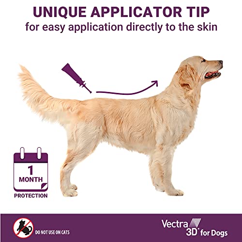 Vectra 3D for Dogs Flea, Tick & Mosquito Treatment & Prevention for Large Dogs (56 to 95 lbs) , 3 month supply
