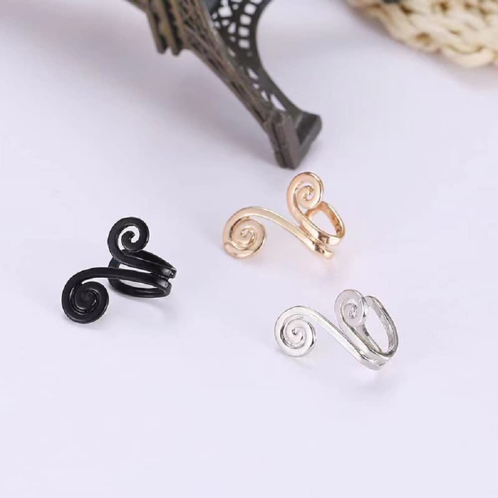 Acupressure Slimming Earrings,3 Pair Ear Ornament,Acupressure Earrings,Non Pierced Ears Earrings for Acupressure,Acupressure Earrings for Weight Loss (Black+Gold+Sliver)