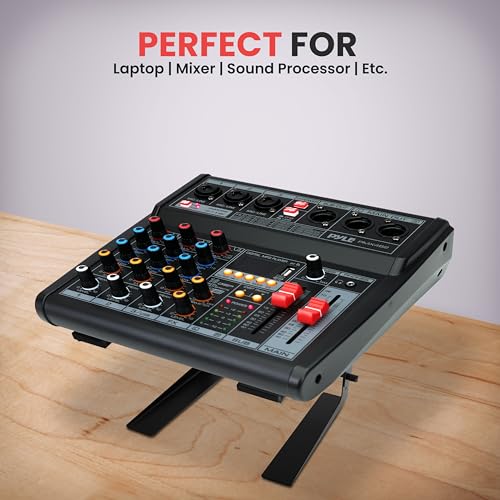 Portable Adjustable Laptop Stand - 6.3 to 10.9 Inch Anti-Slip Standing Table Monitor or Computer Desk Workstation Riser with Level Height Alignment for DJ, PC, Gaming, Home or Office - PLPTS25