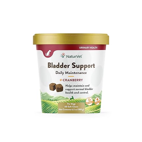 Bladder Support Plus Cranberry for Dogs, 60 ct Soft Chews, Made in The USA with Globally Source Ingredients