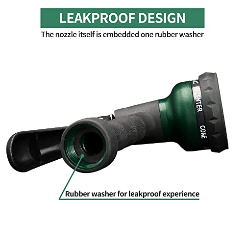 -Garden-Hose-Nozzle, ABS Water Spray Nozzle with 7 Adjustable Watering Patterns, Slip Resistant for Watering Plants, Lawn& Garden, Washing Cars, Cleaning, Showering Pets & Outdoor Fun.