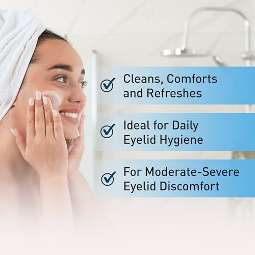 Lid Scrub PLUS Foam- Moderate to Severe Eyelid Conditions - Instant Foaming Eyelid & Eyelash Cleanser - Extra Strength Daily Eyelid Cleanser to Remove Oil, Dirt, Pollen & Eye Makeup-1.68 fl oz