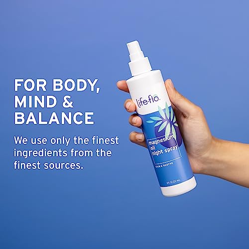 Life-flo Magnesium Oil Night Spray, Soothing Magnesium Spray w/Magnesium Chloride from Zechstein Seabed and Lavender Oil, Calms and Relaxes Body and Mind, 60-Day Guarantee, Not Tested on Animals, 8oz