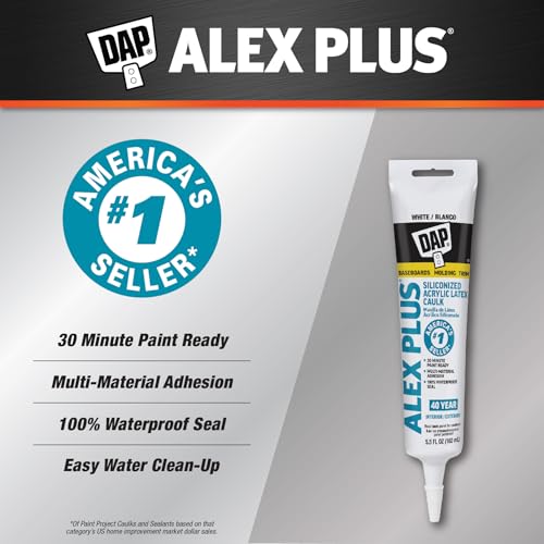 Dap 18128 Alex Plus Acrylic Latex Caulk Plus Silicone 5.5-Ounce