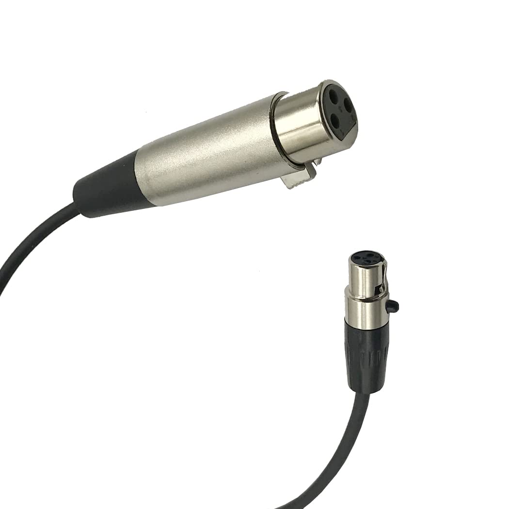 3 Pin Mini XLR Female to XLR Female Microphone Cable, 3-Pin Mini XLR (TA3F) to Regular XLR Female to Female Pro Lapel Microphone Cable (3.3Feet)
