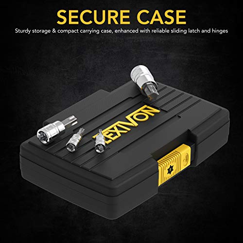 Torx Bit Socket Set, Premium S2 Alloy Steel | 13-Piece Star T8 - T60 Set | Enhanced Storage Case (LX-143)