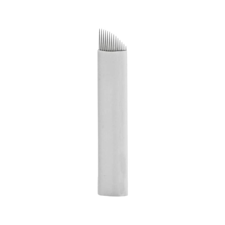 14pin : Atomus 50pcs Permanent Makeup Manual Eyebrow Tattoo Needle Microblading 14 Sloped Needles White (14pin)