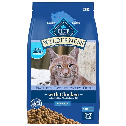 Wilderness Nature's Evolutionary Diet High-Protein, Grain-Free Natural Dry Food for Adult Cats, Chicken, 2-lb. Bag