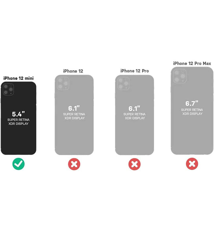 Defender Screenless Series Rugged Case & Belt Clip Holster for iPhone 12 Mini (NOT 12/Pro/Pro Max) Non-Retail Packaging - Black - with Microbial Defense
