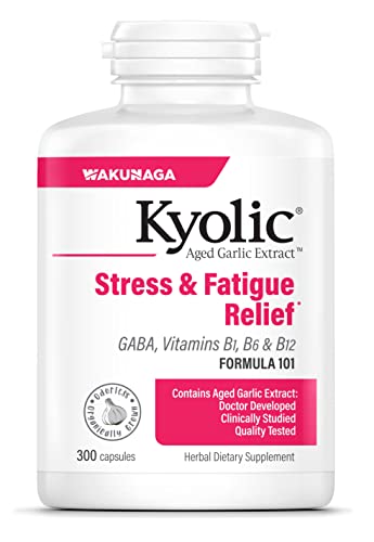 Aged Garlic Extract Formula 101, Stress and Fatigue Relief, 300 Capsules (Packaging May Vary)