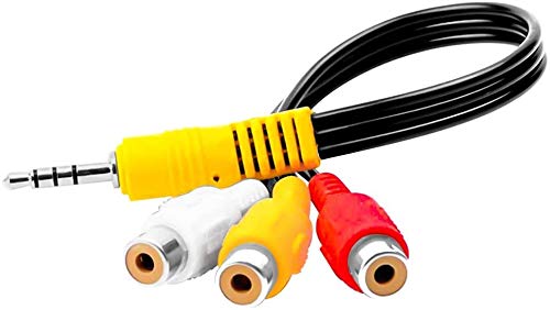 3.5mm to 3 RCA Cable, Audio Video AV Component Adapter Cable Replacement for TCL TV 3 RCA to AV Input Adapter - 23CM/9in