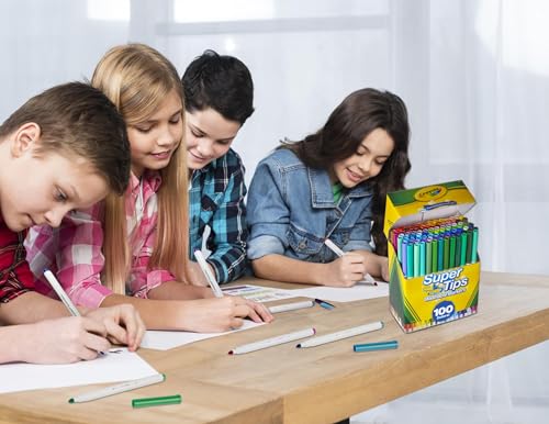 Super Tips Marker Set (100ct), Fine Point Washable Markers, Drawing Markers for Kids & Adults, Great for Thick & Thin Lines