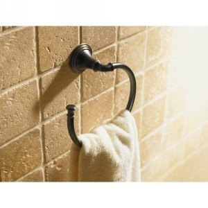 Devonshire Bathroom Towel Ring Hand Towel Holder, Polished Chrome, K-10557-CP