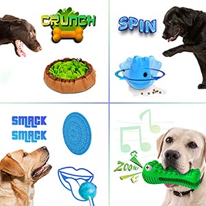 Total Enrichment & Fun - Interactive Toys and Puzzles for Dogs who Love to Lick Sniff Chew and Play - Dog Toys for Medium Large Breed