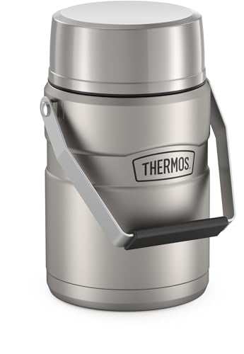 Stainless King Vacuum-Insulated Food Jar with 2 Storage Container Inserts, 47 Ounce, Matte Steel