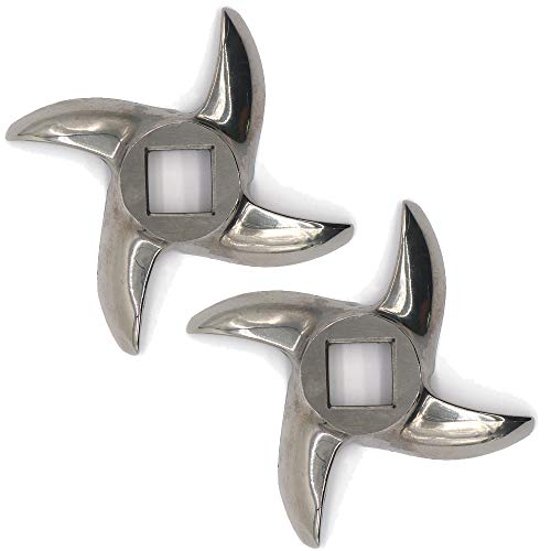 2 Pcs #12 Meat Grinder Blade Stainless Steel Knife Cutter Replacement for Grinders, Please check the size and shape