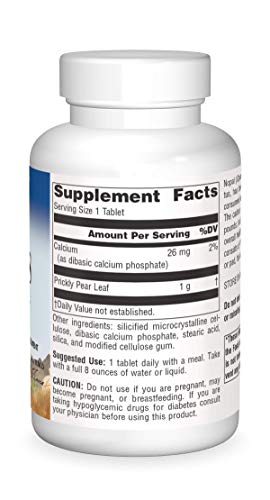 Full Spectrum Nopal Cactus, Prickly Pear Cactus, 1000 mg, with Prickley Pear Leaf - 120 Tablets