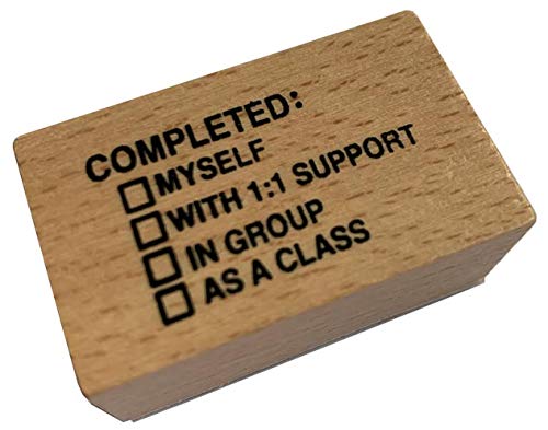 Wood Stamp Set for Teachers - SPED, General Education, Homework, Grading, and More! Calendar and Other Useful Stamps (7 Piece) - Classroom - School -Students