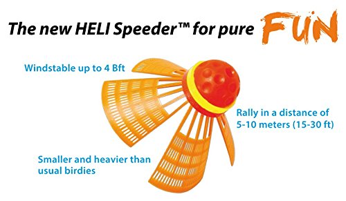 SM01-FUN-10 FUN Set - Alternative to beach ball, spike ball, badminton, incl. 1 HELI and one FUN Speeder, perfect for the beach, park or backyard, Blue Orange