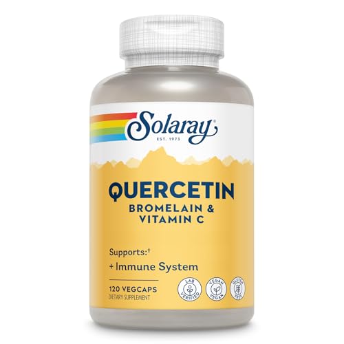 Quercetin with Bromelain and Vitamin C - Immune Support Supplement - Antioxidant and Heart Health Complex with Quercetin 500mg and 1235mg VIT C - Vegan, 60-Day Guarantee, 60 Serv, 120 VegCaps