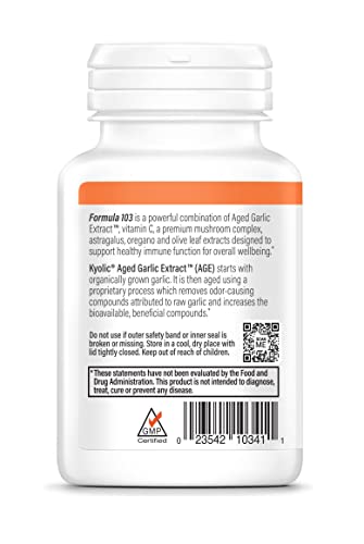 Aged Garlic Extract Formula 103 Immune Support, 100 Capsules (Packaging May Vary)