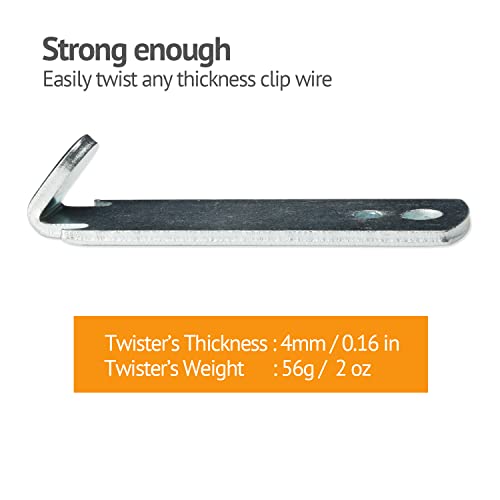 Fence Wire Twister for T Post Clips, Time Saver Barb Wire Fence Tools Easy to Use Strong Enough to Twist Any Fencing Wire (5 Pack)