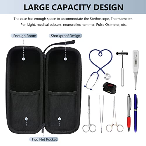 Nurse Backpack Laptop Backpack for Women with Stethoscope Case & USB Charging Port Anti Theft Travel Backpacks Doctor Bag Fits 15.6 Inch Laptop and Notebook, Black