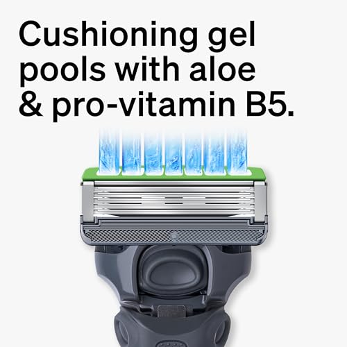 Hydro Sensitive Razor, 1 Razor Handle and 5 Cartridges | Razors for Men Sensitive Skin, 5 Blade Razor Men, Mens Razors for Shaving, Razor Blades for Men, 1 Handle with 5 Razor Blades Refills