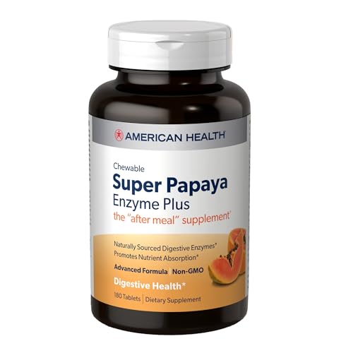 Super Papaya Enzyme Plus - 180 Chewable Tablets - The After-Meal Supplement - Non-GMO - 60 Servings