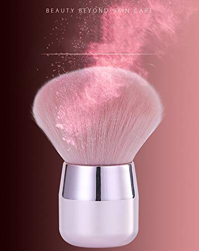 Portable Kabuki Brush Dome-shaped Powder Brush Face Blush Brush Nail Arts Brush Dust Remover Cleaner Brush (Pink))